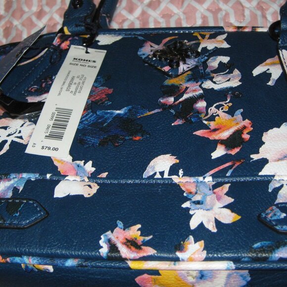 Simply Vera Vera Wang Handbags - NWT Simply Vera Floral Navy Satchel/Crossbody Purse